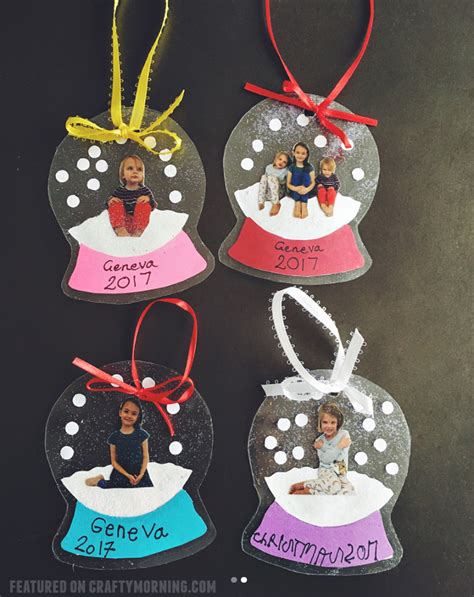 Laminated Photo Snowglobe Ornaments Crafty Morning