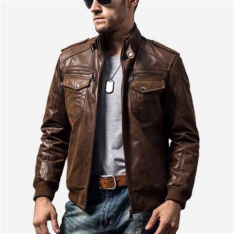 Brown Leather Jackets For Men Mens Unique Dress Blazers Leather