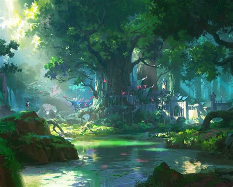 Free Download Anime Forest Scenery 4k Wallpaper 3840x2160 For Your