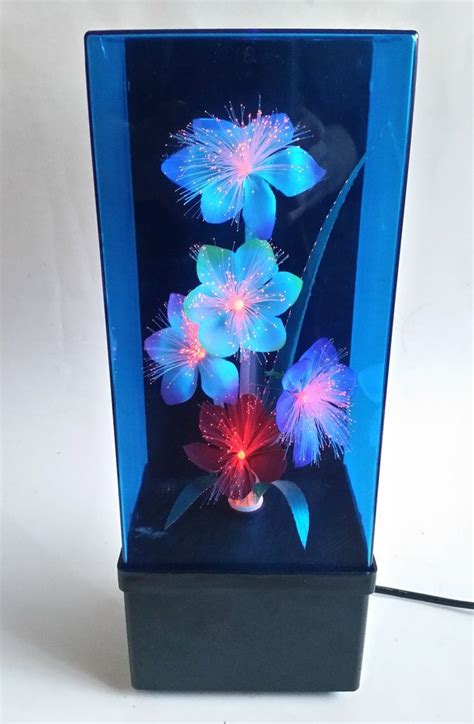 Fiber optic color changing flowers vintage musical lamp edelweiss. Beautiful Vintage 1985 Fiber Optics Windup Musical Box ...