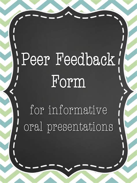 Peer Feedback Form For Informative Oral Presentations Pdf Human