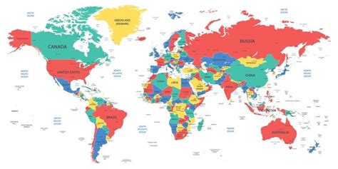 Political Map Of World With Countries And Capitals