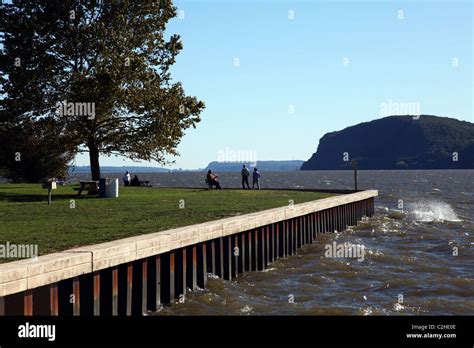 People Enjoying The Hudson River Breeze In Croton Point Park Croton On