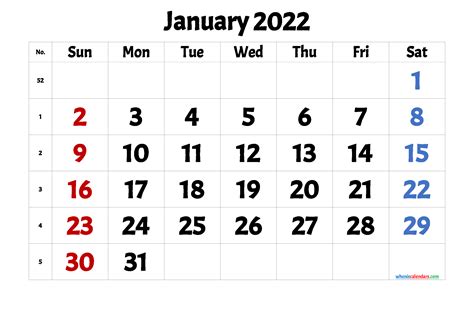 January 2022 Calendar Free Printable Calendar January 2022 Calendar