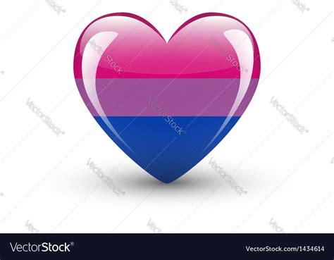 Heart Shaped Icon With Bisexual Pride Flag Vector Image
