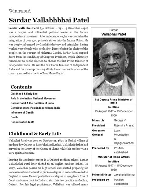 Sardar Vallabhbhai Patel Simple English Wikipedia The Free