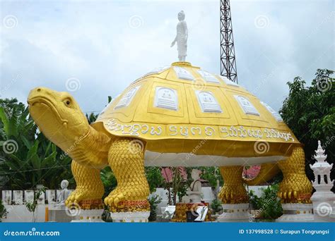 Big Golden Turtle In Thailand Stock Photo Image Of Legend Statue