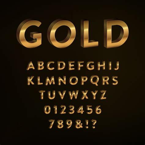 Golden Alphabet Design Vector Free Download