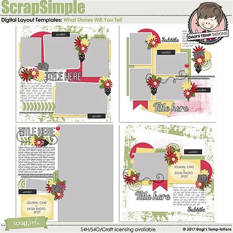 Scrapsimple Digital Layout Templates What Stories Will You Tell