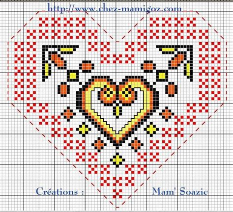 Cinquième Cœur à Broder St Valentin Style Breizh 1 ère Partie