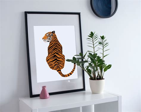 Tiger Print Tiger Art Print Nursery Wall Art Tiger Etsy Tiger Art