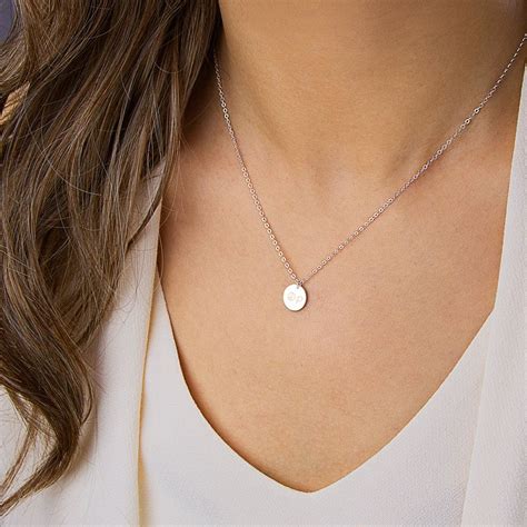 Silver Circle Necklace Simple Silver Necklace Delicate Dainty Tiny