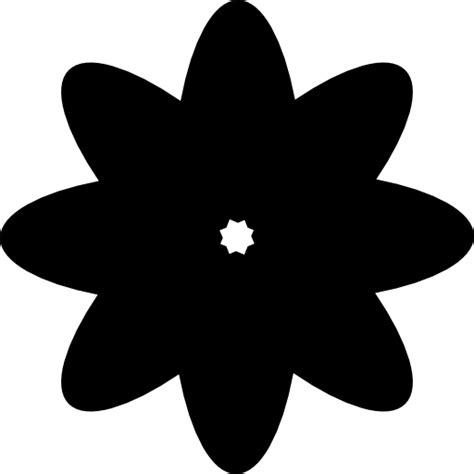 Flower Silhouette With Multiple Petals Free Nature Icons
