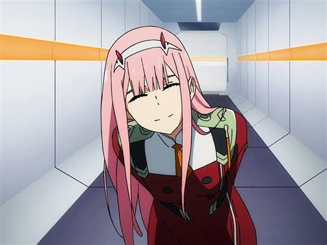 Desktop Wallpaper Close Eyes Zero Two Cute Anime Girl