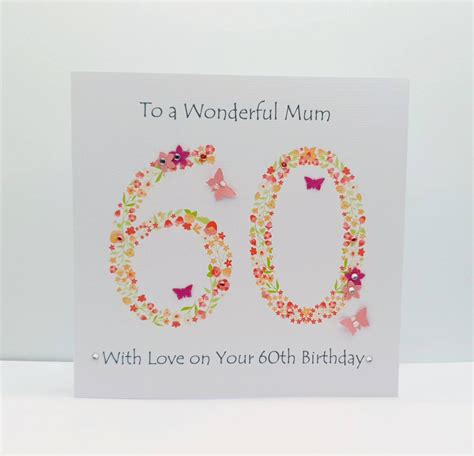 Personalised Mum 60th Birthday Card 60th Birthday Card Etsy Uk