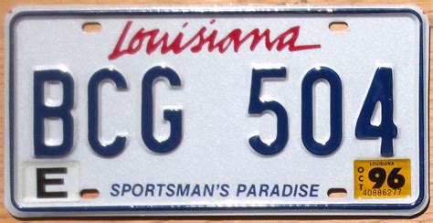 1996 Louisiana Nearly Mint Automobile License Plate Store