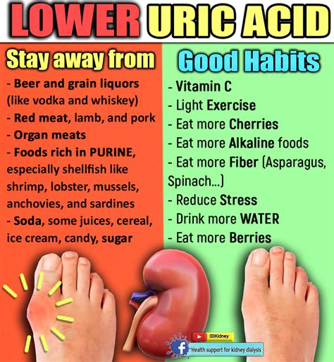 Foods High In Uric Acid Table