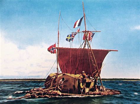 1947 Norwegian Thor Heyerdahl Crosses 6980 Km On The Kon Tiki Raft