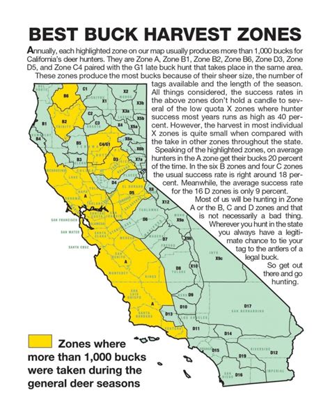California Deer Zone Map 2018 Printable Maps