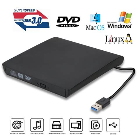 Usb 30 External Dvd Drive Slim Portable External Dvdcd Rewriter