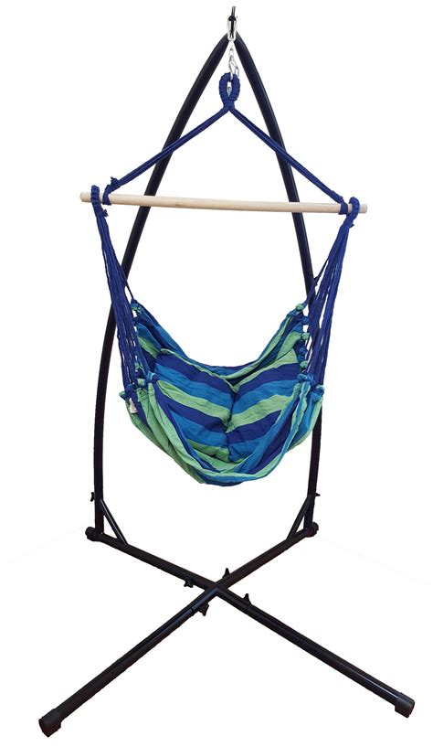 Your standing chairs stock images are ready. Blue Padded Hammock Chair With Pillows With Stand ...