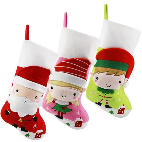 3d christmas stockings cartoon 16 3pcs bstaofy
