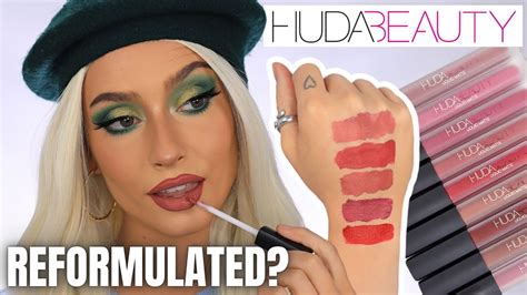 New Huda Beauty Liquid Matte Lipstick Swatches Review Long Wearing