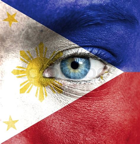 However, the country may face a challenge in inoculating enough people to achieve herd immunity. Human face painted with flag of Philippines | Stock Photo ...