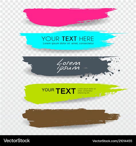 Banners Brush Stroke Tag Label Colorful Royalty Free Vector