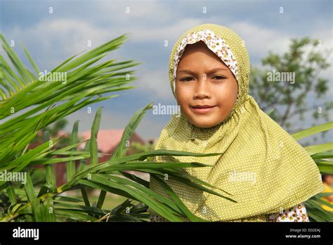 Outdoor Portrait Of Muslim Child Stock Photo Alamy