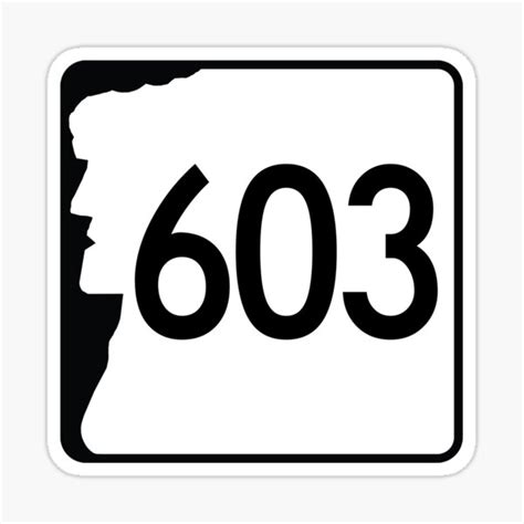New Hampshire State Route 603 Area Code 603 Sticker For Sale By