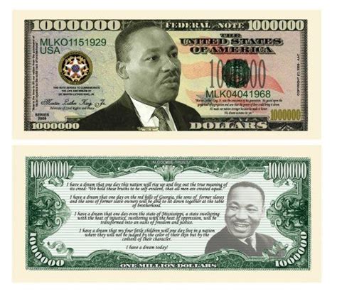 SET OF 10 Martin Luther King Jr Collectible Novelty Million Dollar