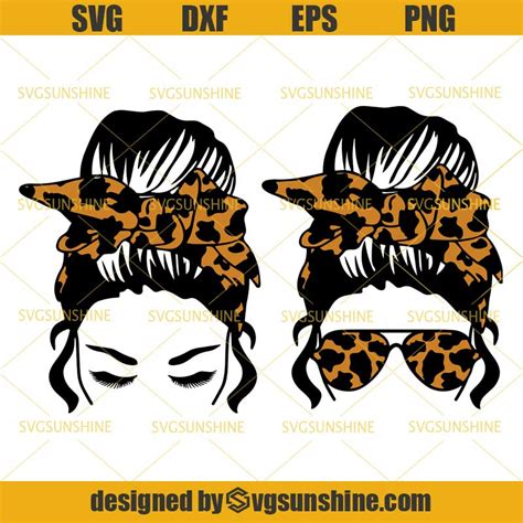 750 x 500 jpeg 85 кб. Messy Bun Bandana Leopard SVG Bundle, Mom Life SVG, Girl ...