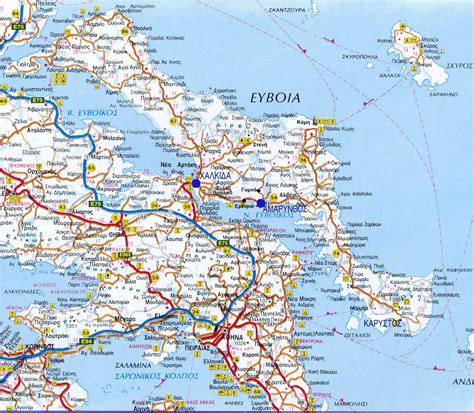Evia Grekland Karta Cykling I Grekland Volos Europa Karta
