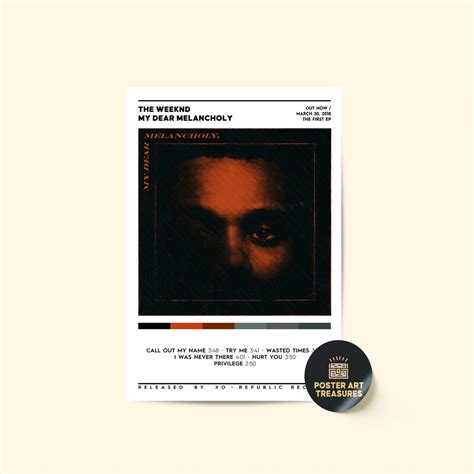 The Weeknd My Dear Melancholy Album Poster Album Cover Etsy