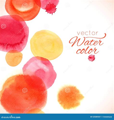 Watercolor Painted Splash Circles Texture Stock Vector Illustration