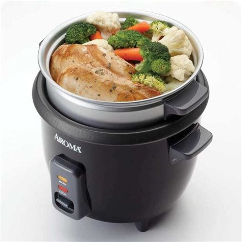 Aroma Cup Black Rice Cooker With Removable Steam Tray Guhusk