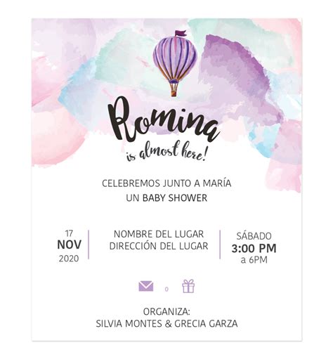 Invitación Baby Shower Globo Diseños Personalizados Invitaciones
