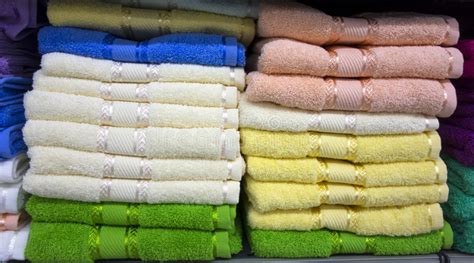 Stacks Of Multi Colored Towels Stock Image Image Of Variation Towel