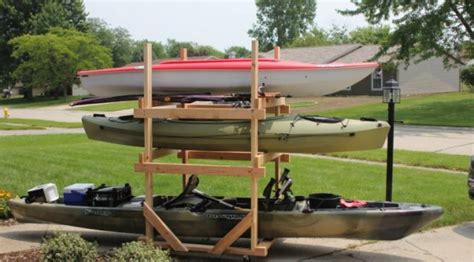 Strong, stable and built to last. DIY Rolling Kayak Storage Rack (2x4s and caster wheels ...