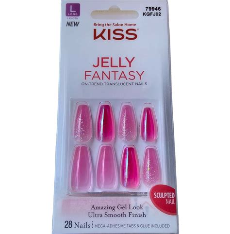 New Kiss Nails Jelly Fantasy Press Or Glue Manicure Long Gel Coffin