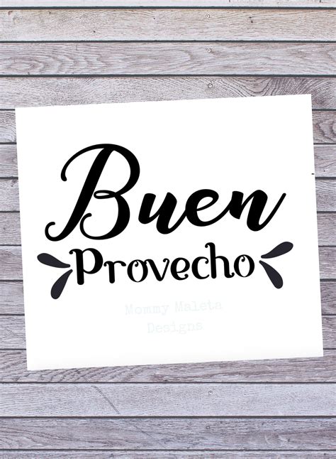 Buen Provecho Imprimible En Español Decoración En Español Etsy México