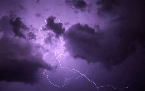 Download Wallpaper 2560x1600 Lightning Thunderstorm Clouds Purple