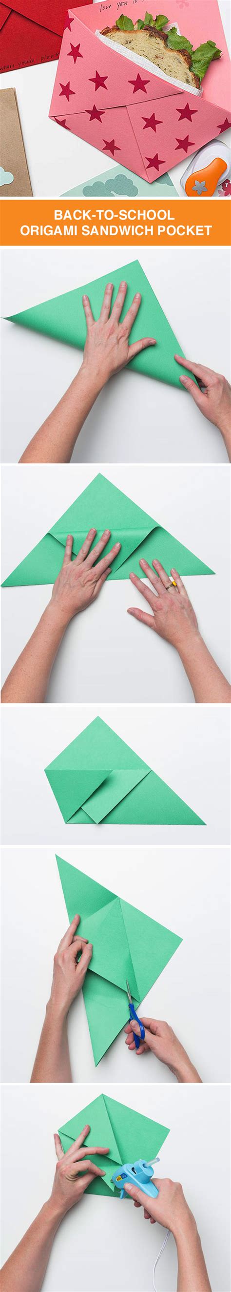 Fold An Origami Sandwich Pocket For Back To School Handmade Charlotte