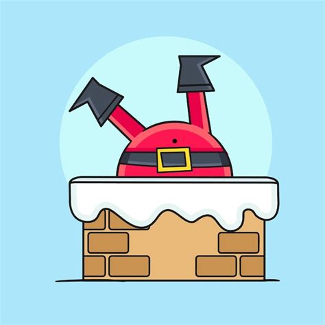 Premium Vector Santa Claus Coming Down The Chimney