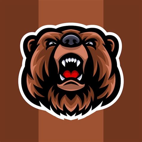 Premium Vector Bear Head Mascot Logo