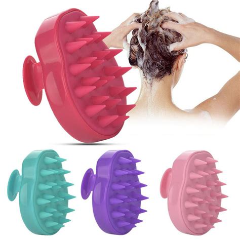 silicone scalp scrubber scalp brush washing hair comb shampoo shower bathing massage brush