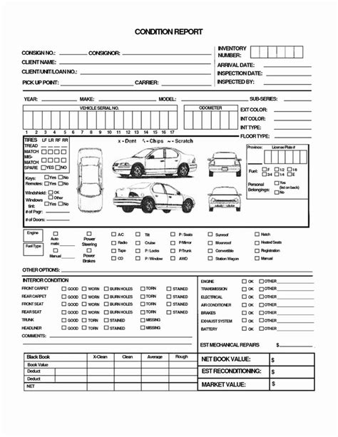 Daily Vehicle Inspection Report Template Lovely Vehicle Damage For Car