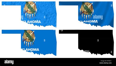 Us Oklahoma State Flag Over Map Stock Photo Alamy