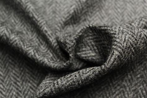 100 Pure New Wool Large Herringbone Tweed Fabric Cz40 Ebay